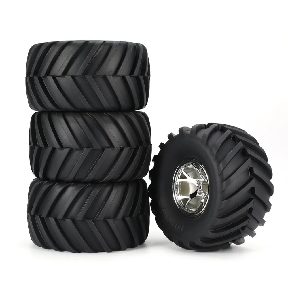 4 шт. Пластиковые обода и резиновые колеса шины для 1/10 RC Monster Truck Traxxas HIMOTO HSP HPI RC автомобиль