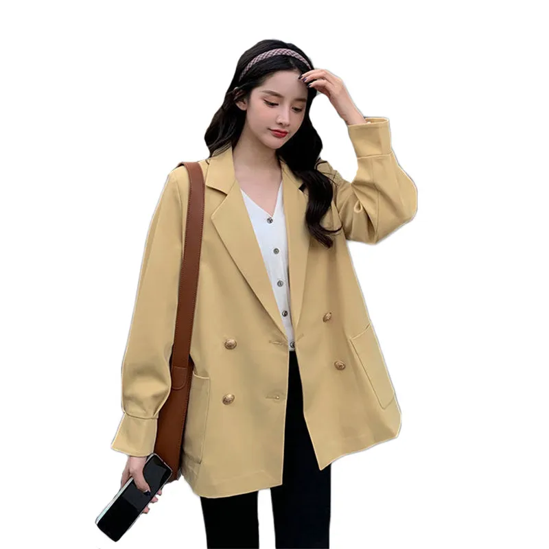 

Solid Blazer Women 2021 Spring Autumn New Fashion Ladies Professional Casual Long Sleeves Suit Loose Slim Jacket Female JD1352
