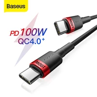 baseus usb c to usb type c cable for macbook pro quick charge 4 0 100w pd fast charging for samsung xiaomi mi 10 charge cable