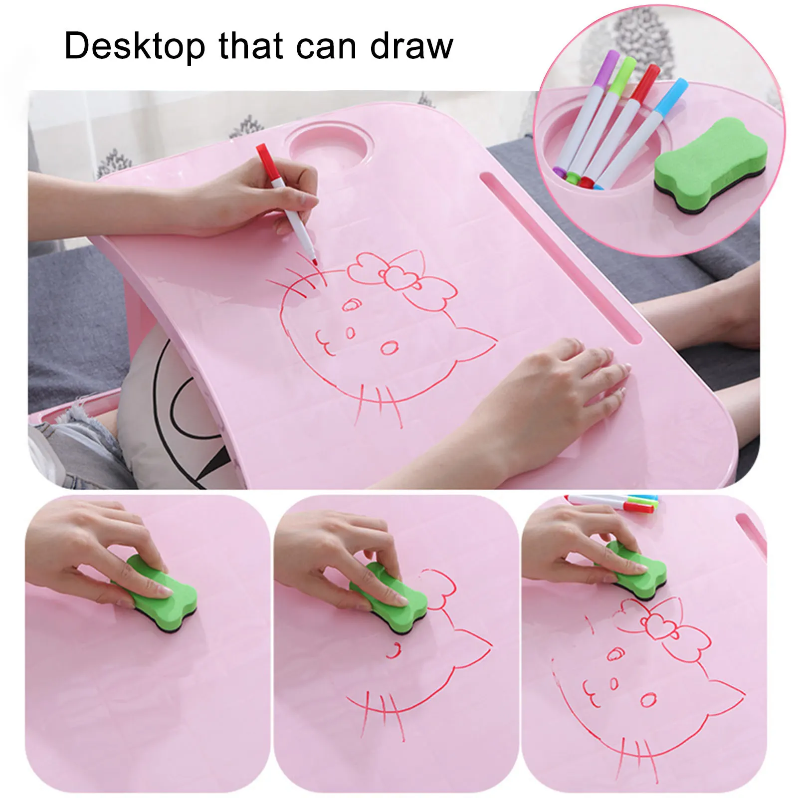 Portable Folding Laptop Stand Holder Kids Study Table Desk Computer for Bed Sofa Tea Serving Children Reading Tool | Мебель