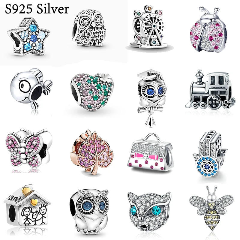 

New Original Mother Daughter Family Tree Mom Diy Bead Fit Pandora Charm Sterling Silver 925 Bracelet Trinket Jewelry For Women