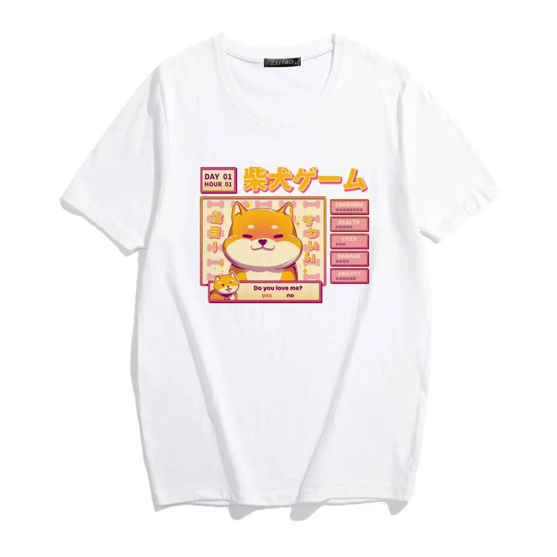 Aesthetic Camisas Mujer Kawaii Cute Shiba Inu Doge T-Shirts Print Summer Korean Streetwear Women Chic Casual Tops Dropshipping