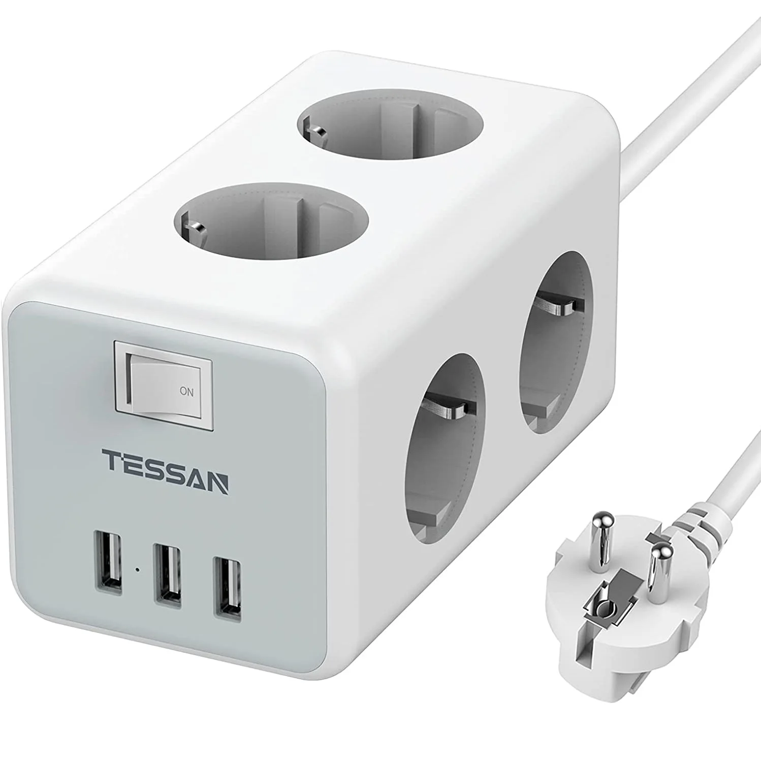 Удлинитель с USB портом и 6 розетками переменного тока 2 м|Удлинители