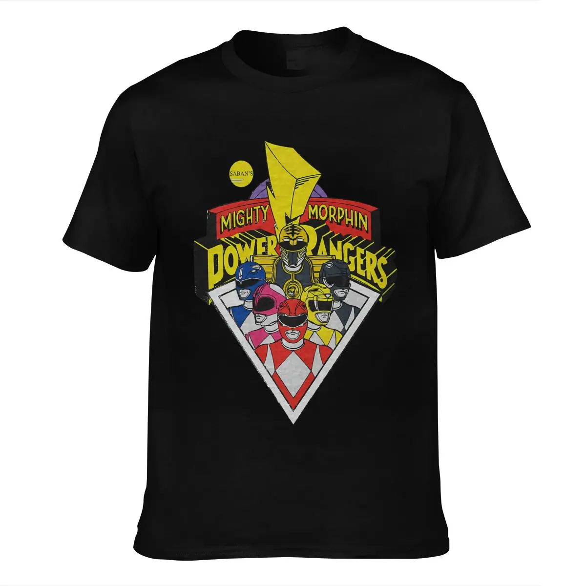Классический постер Sabans Mighty Morphin официальная Мужская футболка из аниме большого