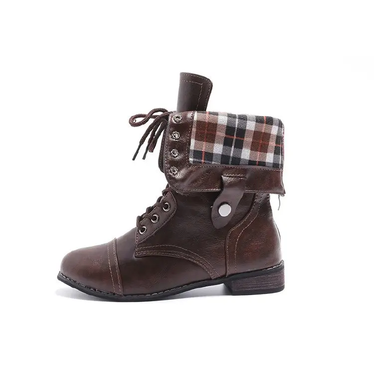 Постоянная обувь Женские Кожаные Ботинки martin до середины икры резиновая