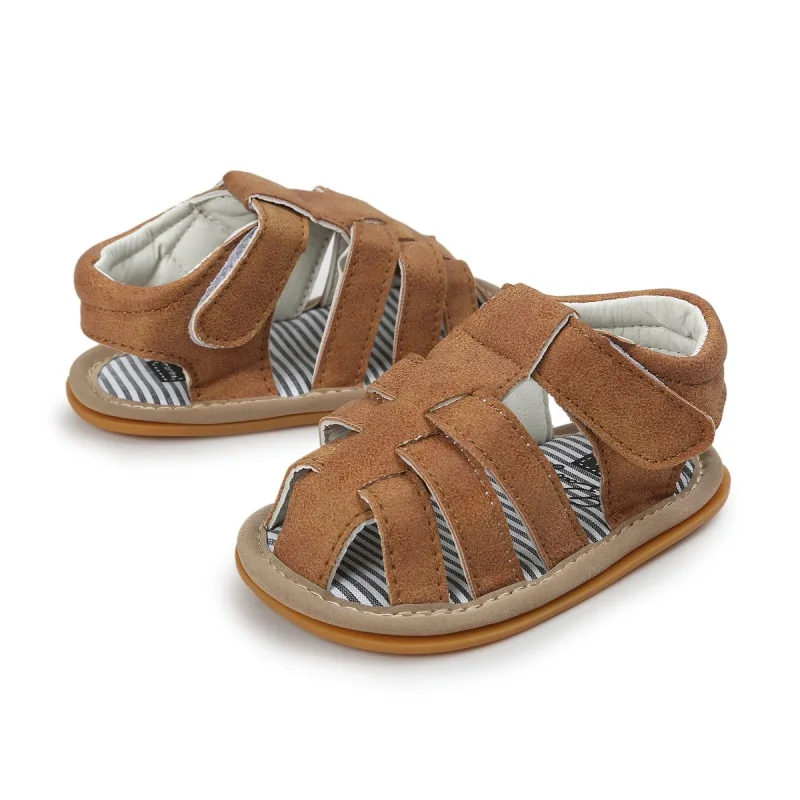 Zapatos de cuna de suela suave para beb&eacute; reci&eacute;n nacido, sandalias antideslizantes para primeros pasos, zapatos de verano, 2021-3