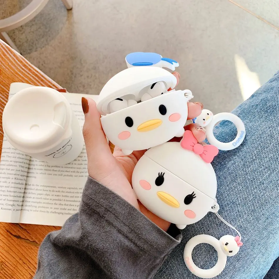 Для AirPods Pro Чехол 3D милый кот для разделывания свиньи, утки Kawaii аниме мультфильм чехол для наушников для AirPods 3 Мягкий защитный чехол с крючок карабина
