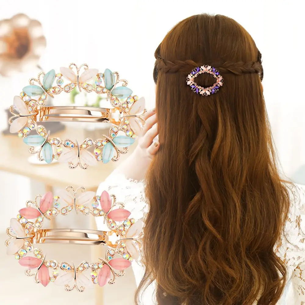 1PC Crystal Rhinestone Hair Clips For Women Girls Flower Butterfly Barrettes Clamp Hairpins Brooch Styling Tool New Arrival | Красота и