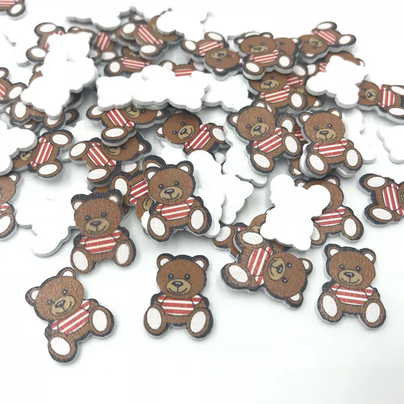 100 шт. деревянные плюшевые медведи для скрапбукинга Детские Поделки 18