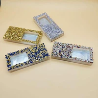 wholesale colorful diamond eyelashes box rhinestone eyelashes box can hold 22mm mink eyelashes