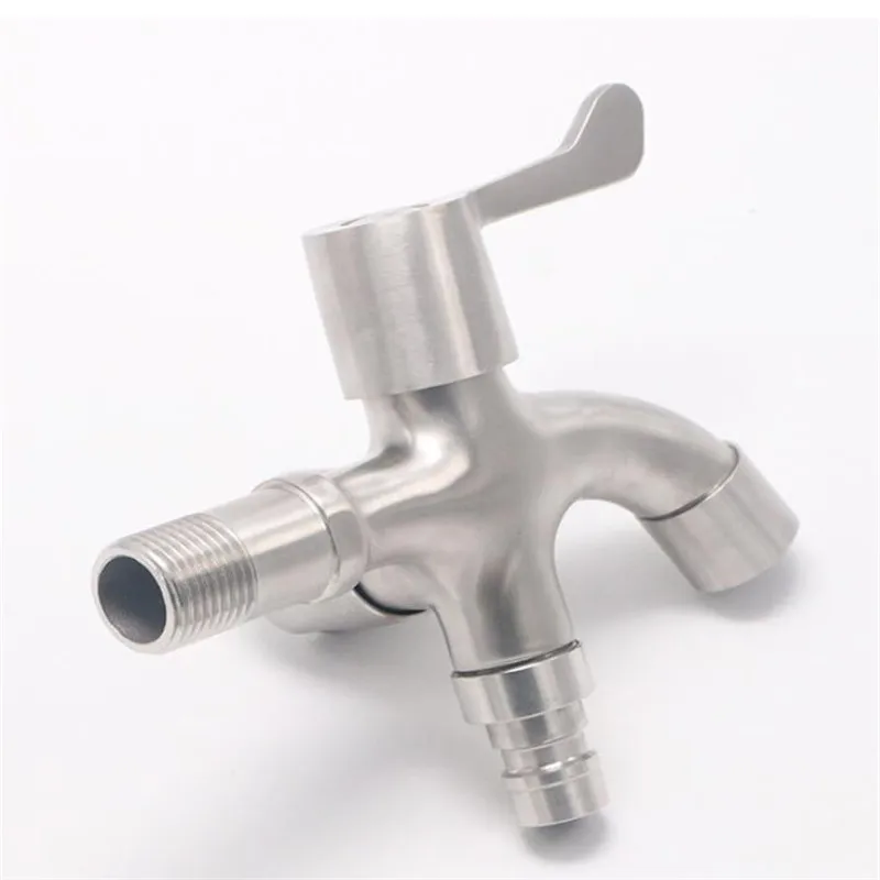 

Stainless Steel Washing Machine Faucet 1in 2 out Multifunctional Water Tap Double Bibcock Outdoor Garden Washing Machine Mop Tap