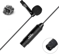 xlr lavalier lapel microphonecomica cvm v02 48v phantom power clip on interview lav mic for camcorderrecorderzoom tascam
