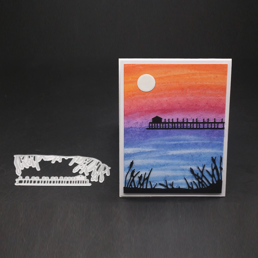 С видом на мост в форме Резки штампы бумаги фото ремесло тиснения вырезать