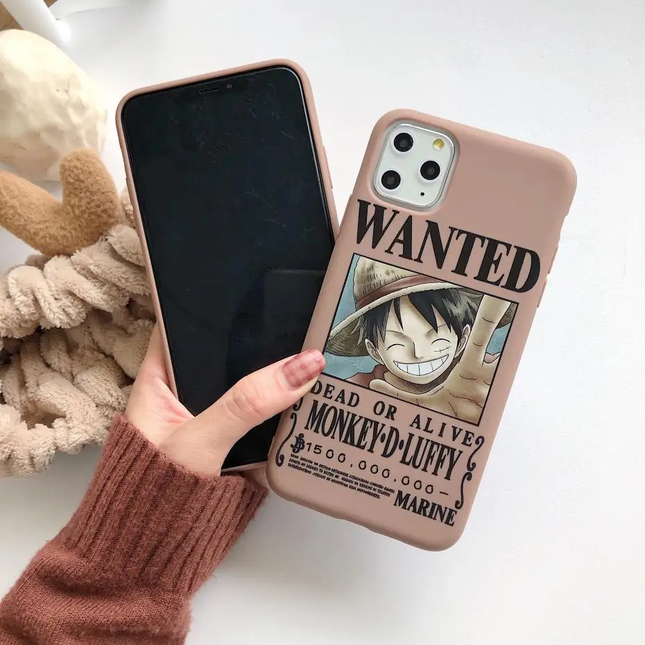 

Cartoon anime Anime Luffy Couple Phone Cover Case For Iphone X 11 pro Xs Max Xr 10 8 7 6 6s Plus Luxury Soft Coque Fundas