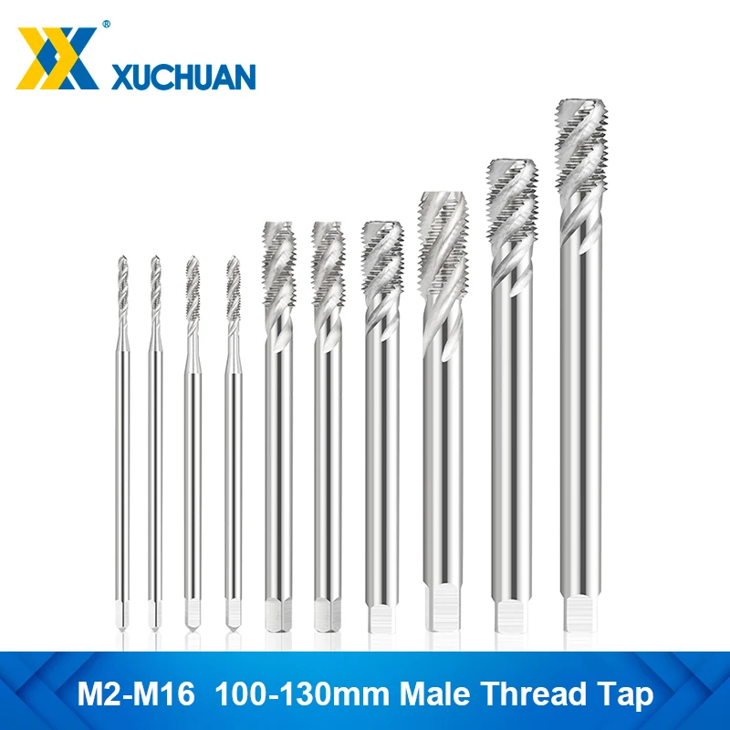 

Thread Tap M2-M16 Male Metric Tap Length 100-130mm Spiral Flute Screw Tap Drill Bit HSS Threading Tool Machine Plug Tap