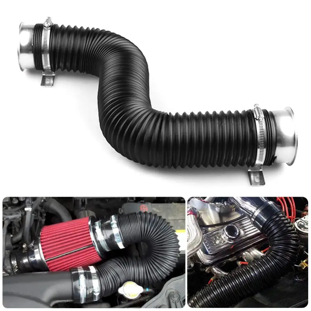 

60% Dropshipping!76mm Universal Flexible Car Air Intake Pipe Inlet Hose Tube Duct Accessories