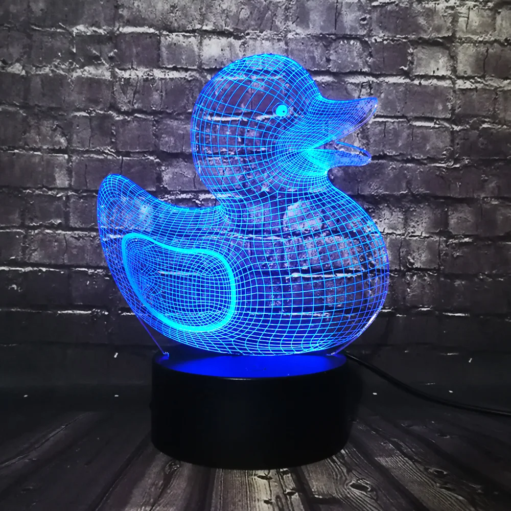 Новый Kawaii животное Желтая Утка 3D USB СВЕТОДИОДНЫЙ светильник креативные