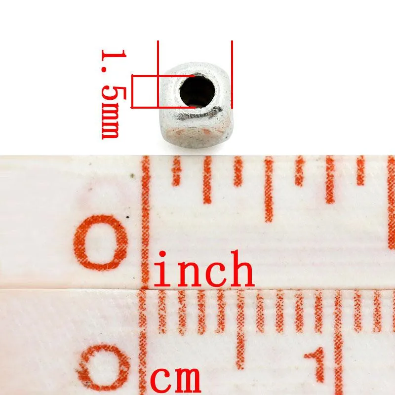 Бусины разделители из цинкового металлического сплава с серебряным покрытием