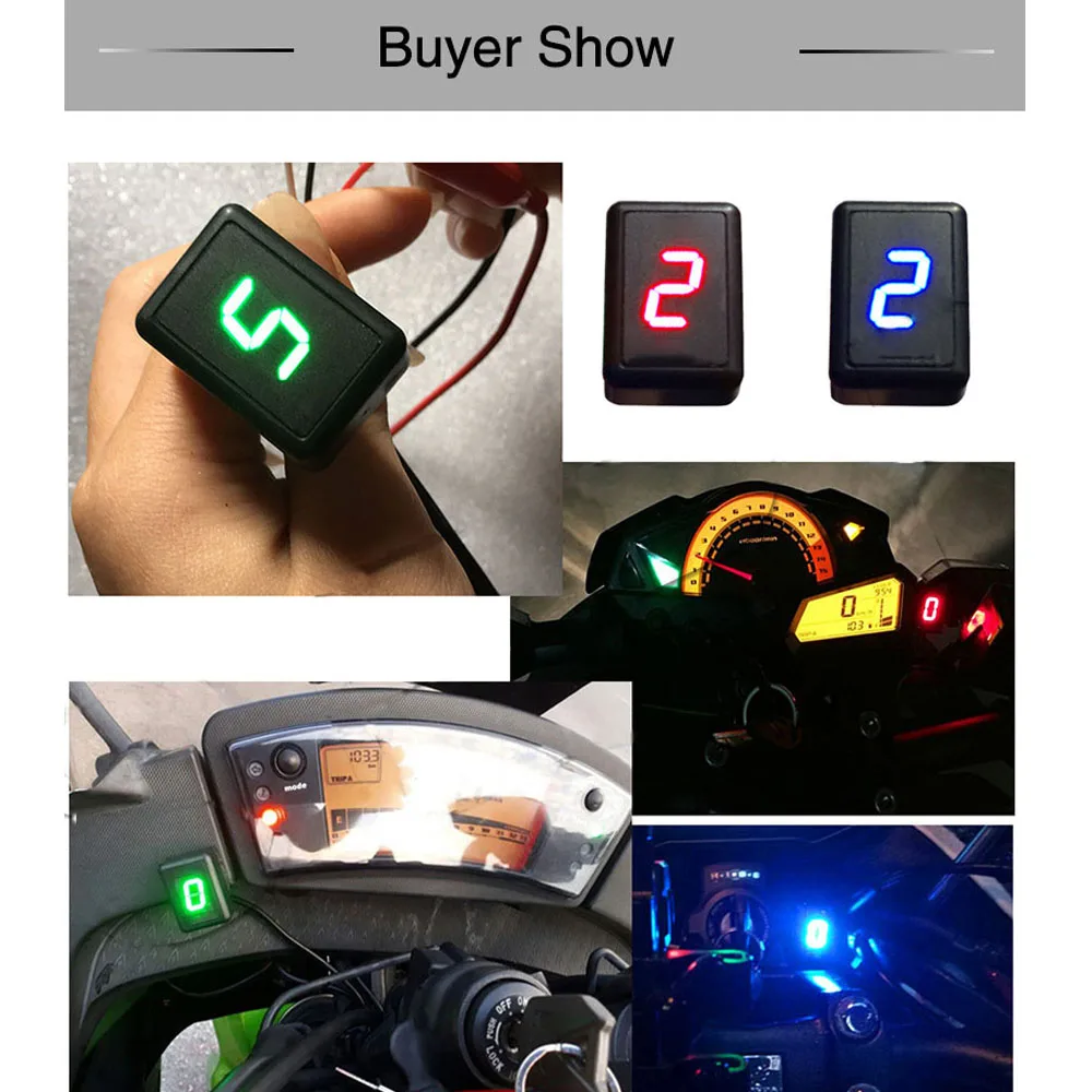 

1-8 Lever Gear Indicator LED Digital Display Shift Lever Sensor for Motorcycle Motocross Motor Bike Universal Gear Counter Meter