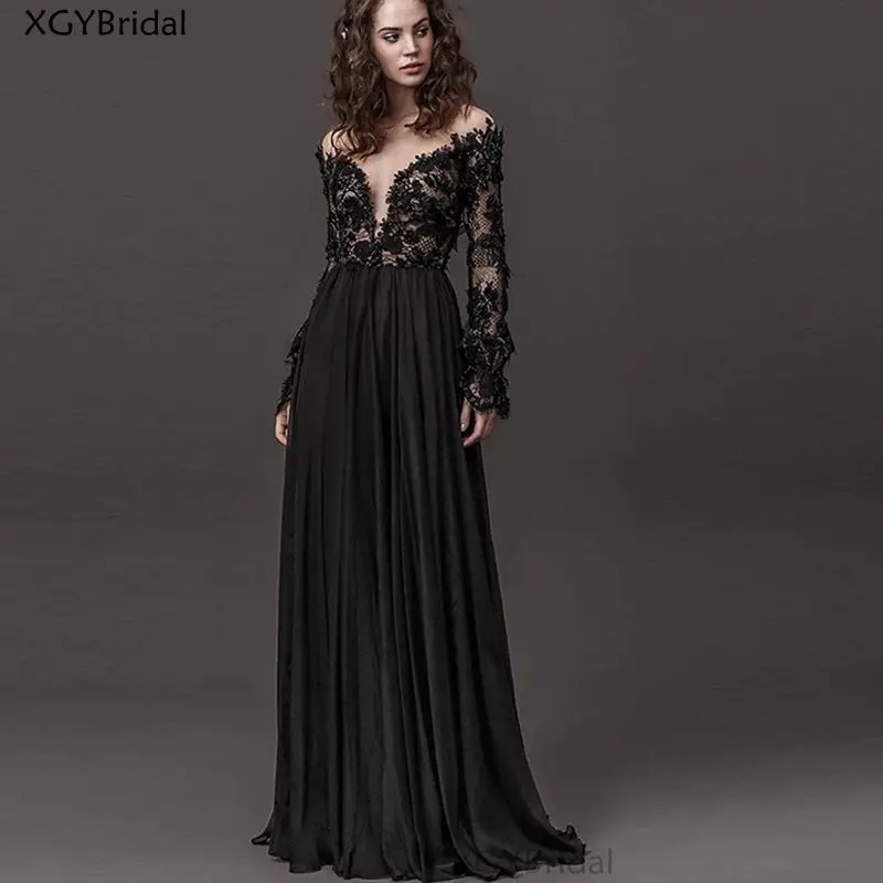 

New Arrival Beach Wedding Dress 2021 Lace Appliques Wedding Gowns Classic Bride Dress Chiffon Long Dress Vestidos De Novia