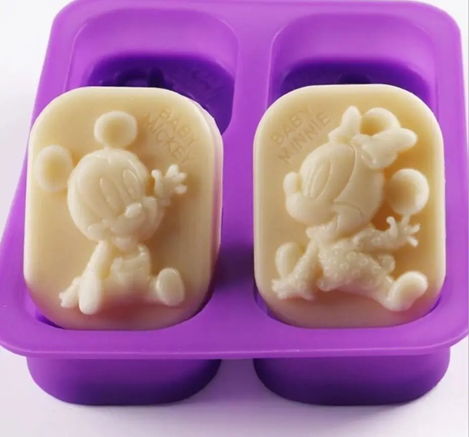 4-полость немецкая брендовая силиконовая форма для пирога мультфильм мыла ручной