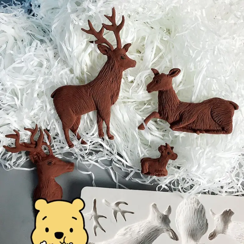 

Christmas Deer Elk Silicone Mold Chocolate Cake Decorating Tool DIY Cookies Pastry Biscuits Fondant Mould Baking Supplies