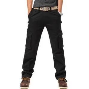 Мужские однотонные уличные брюки молодежные карго из 2021 хлопка 100%|Повседневные