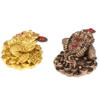 feng shui toad money lucky fortune wealth chinese golden frog toad coin tabletop ornaments lucky gifts car ornament