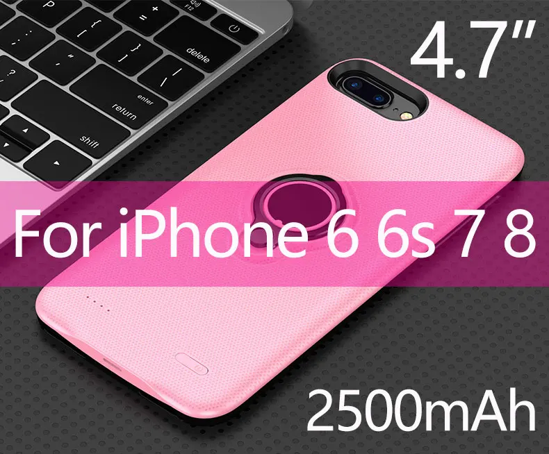 4.7inch I6 6S 7 8 2500 мА/ч, 4,7 дюймовый телефонный корпус Батарея зарядный чехол для iPhone 6 6s 7 8 3700 аккумулятор для телефона, мАч чехол для iPhone 6 Plus, 7 Plus, 8Plus 6s плюс - Цвет: 4.7inch I6 6S 7 8