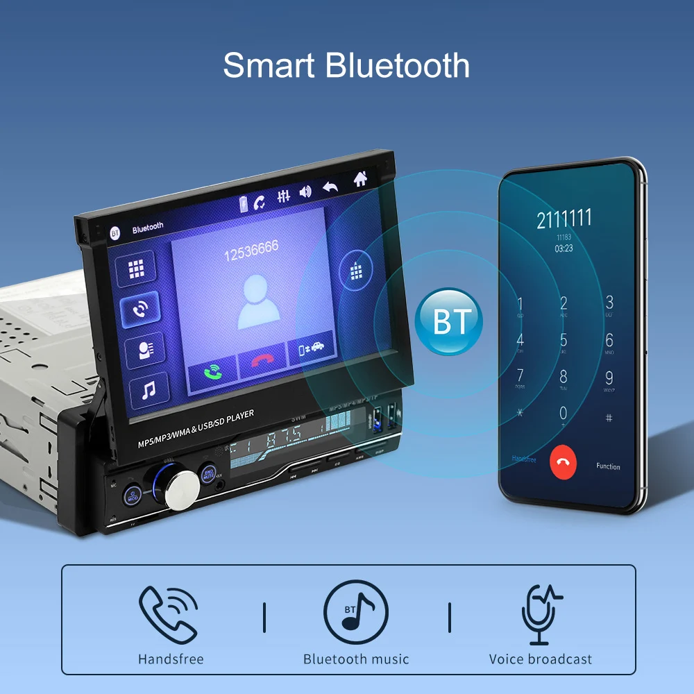 T100 7 дюймов Автомобильный стерео MP5 плеер HD сенсорный экран RDS FM AM радио Bluetooth USB AUX головное устройство Автомобильный резервный монитор 5