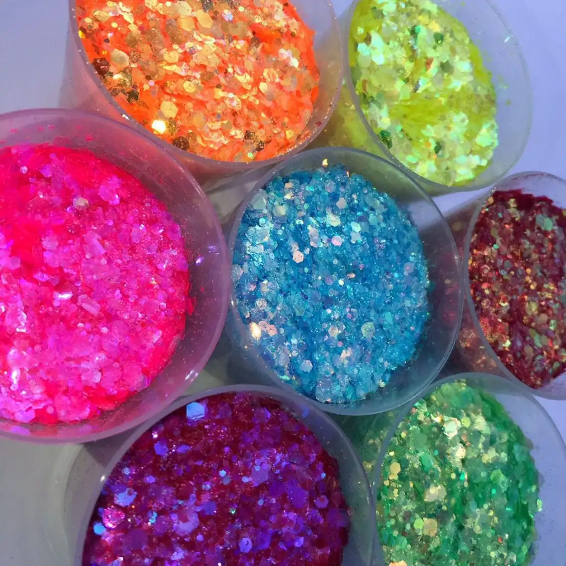 

NEW Neon Summer Nail Art Glitter 3Sizes 50g Summer Collection-Fine/Chunky Glitter Neon Iridescent glitter for-Summer Glitters