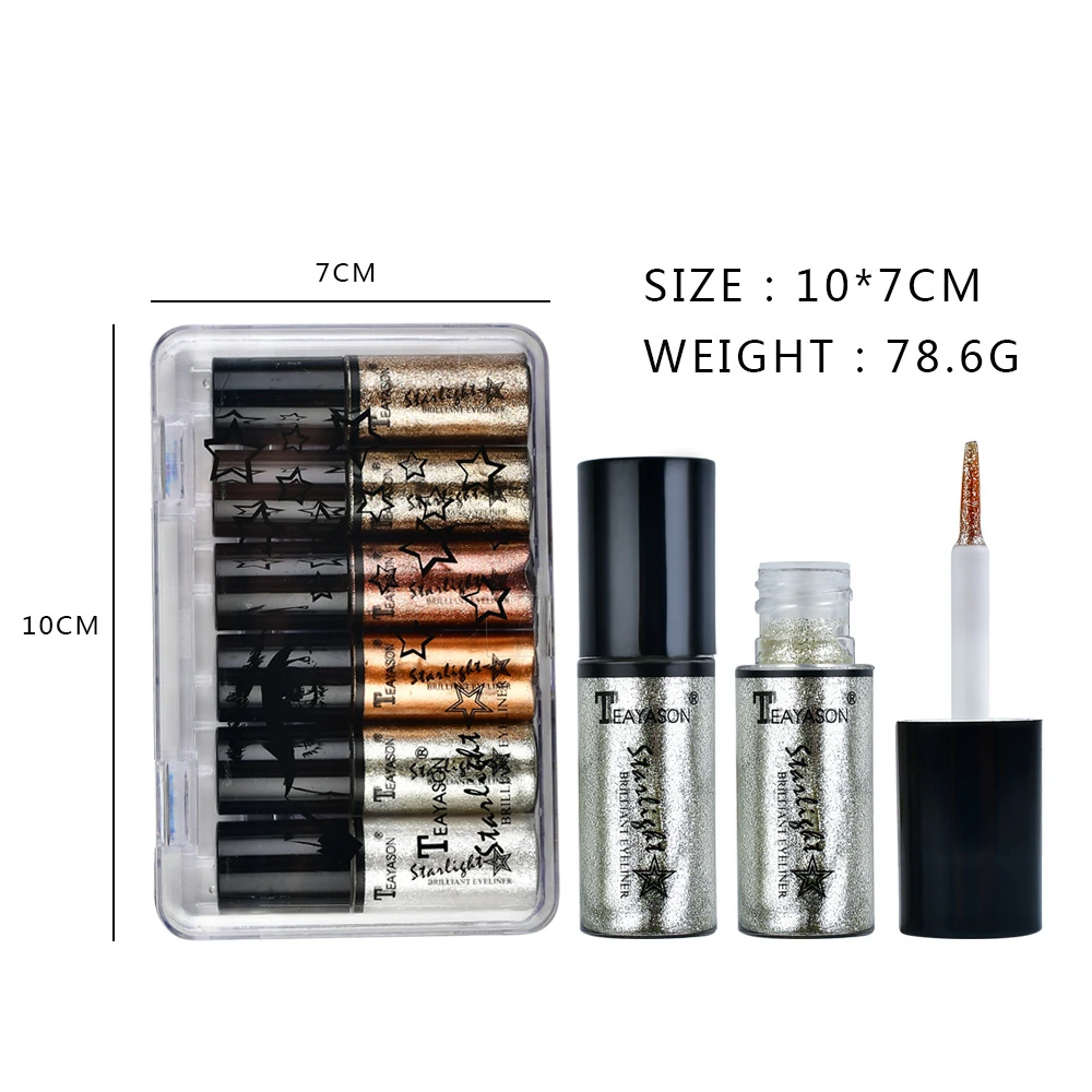 6 шт./компл. подводка для глаз серебристого розового и золотого цвета жидкая