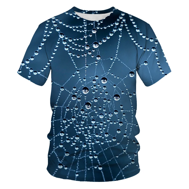 

Summer new water drop graphic T-shirt 3D printing men's T-shirt Popular outdoor leisure loose and interesting oversized T-shirt