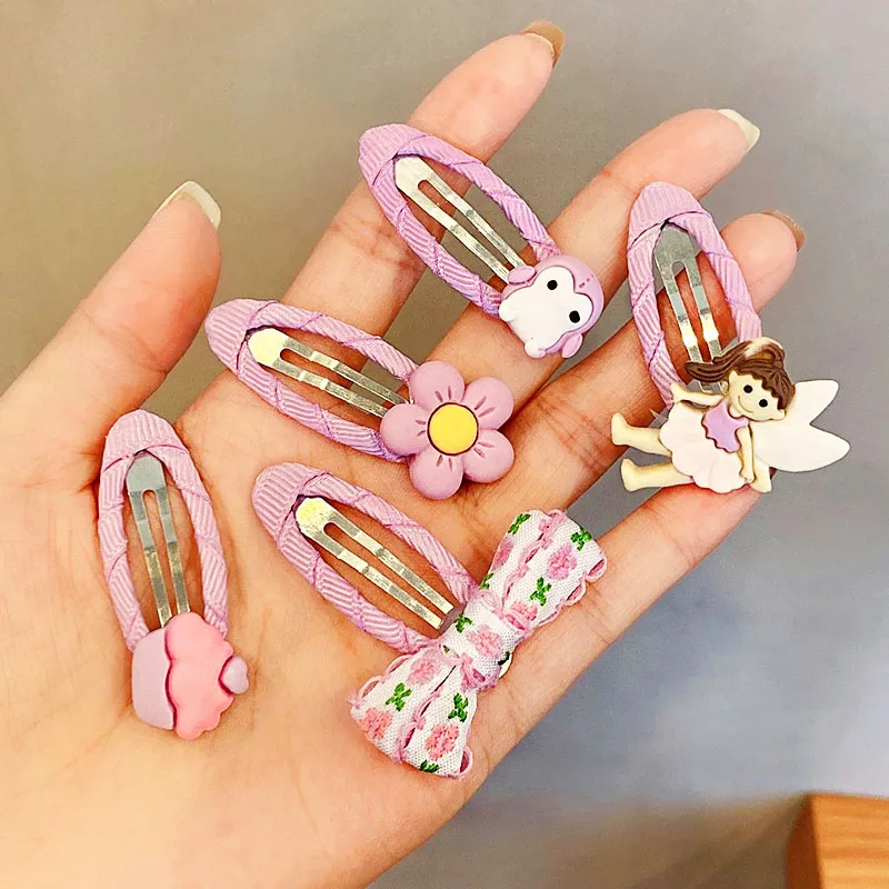 5 шт./компл. Милая красочная заколка для волос с бантом в виде цветка из