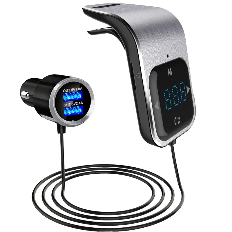 Fm-передатчик Bluetooth автомобильный беспроводной радио адаптер AUX MP3 плеер fm-модулятор с громкой связью двойной USB быстрое зарядное устройство
