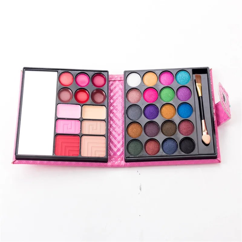 Палетка теней для век из ПУ кожи натуральные водостойкие румяна пудра