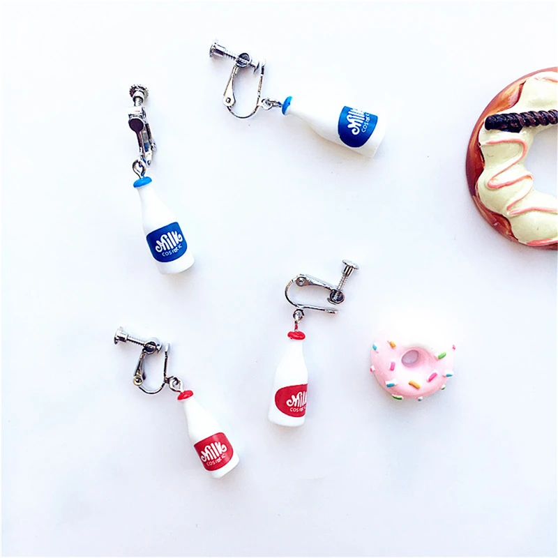 Бутылки из-под молока висячие серьги с квадратными кристаллами мода мультфильм