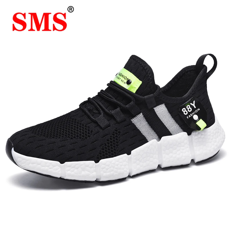 SMS New Men Shoes Summer Running Shoes Men Lace-up Sneakers Trainers Zapatillas Breathable Sports Shoes Outdoor Walking Sneakers