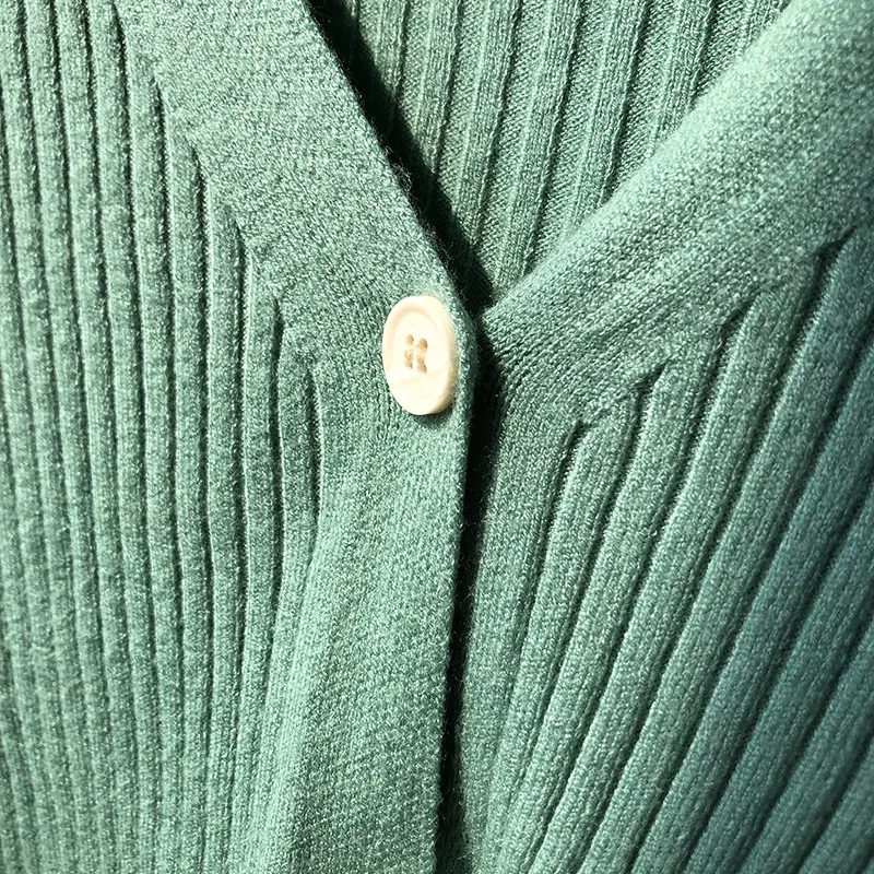 Новинка 2020 женский розовый вязаный кардиган на одной пуговице с длинным рукавом