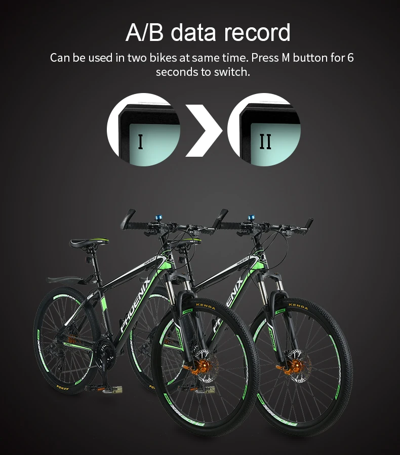 INBIKE 2,8 дюймов велосипед беспроводной компьютер непромокаемый Многофункциональный езда велосипедный одометр велосипедный Спидометр подсветка секундомера