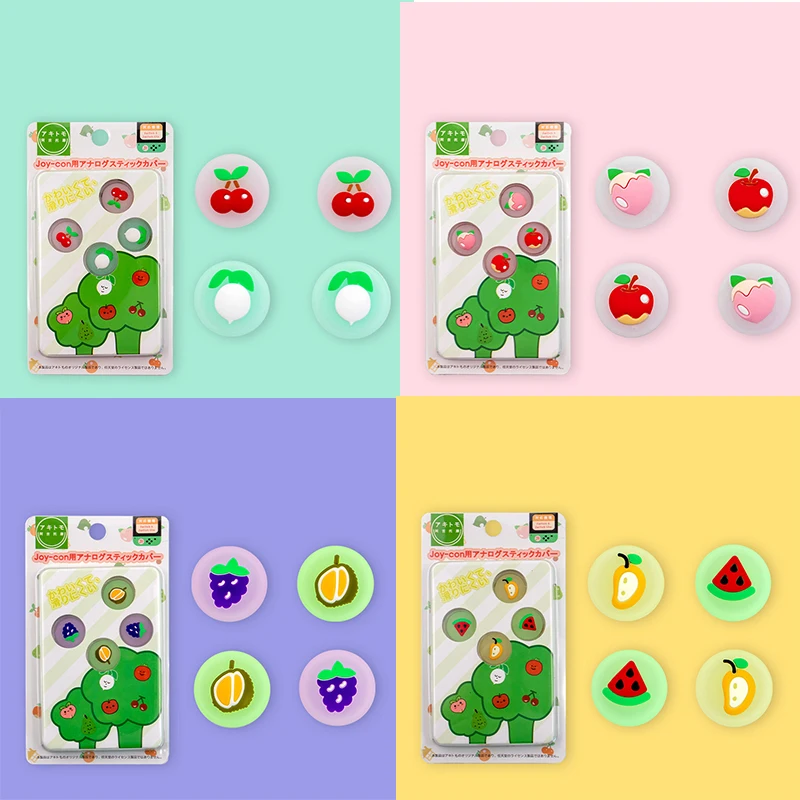 

Cute Lemon Thumb Grip Caps Silicone Rocker Caps JoyCon Joystick Cover Shell 3D Fruit Button Cap For Nintendo Switch Accessories