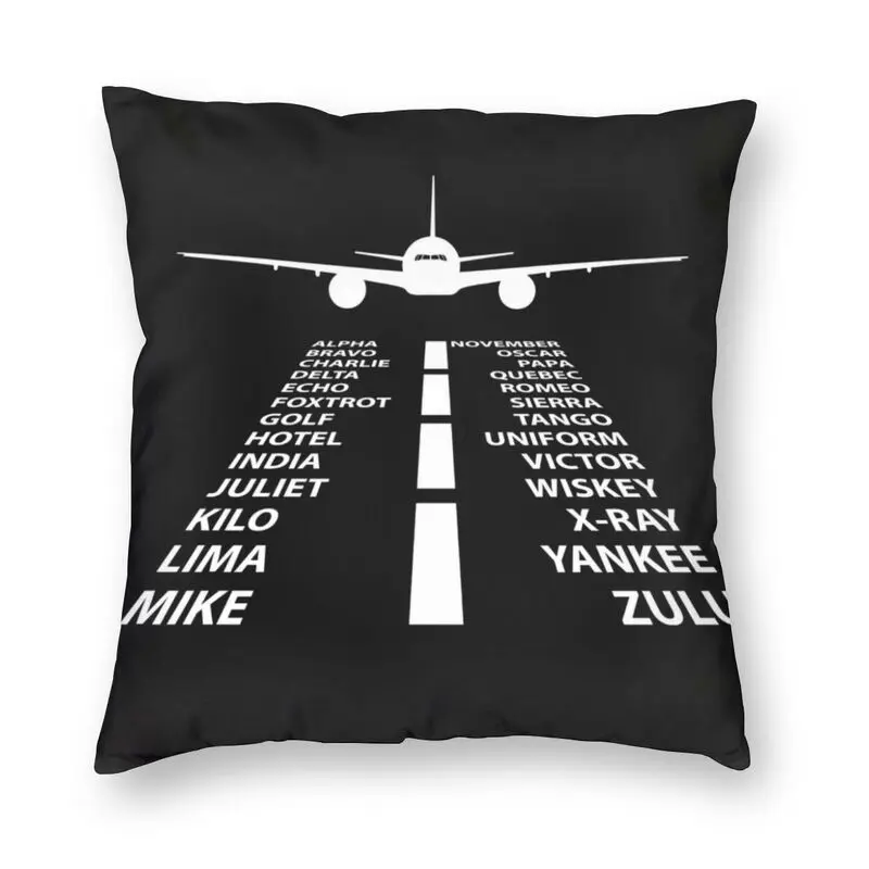 

Phonetic Alphabet Pilot Airplane Throw Pillow Cover Home Decor Square Air Fighter Cushion Cover Pillowcover for Living Room