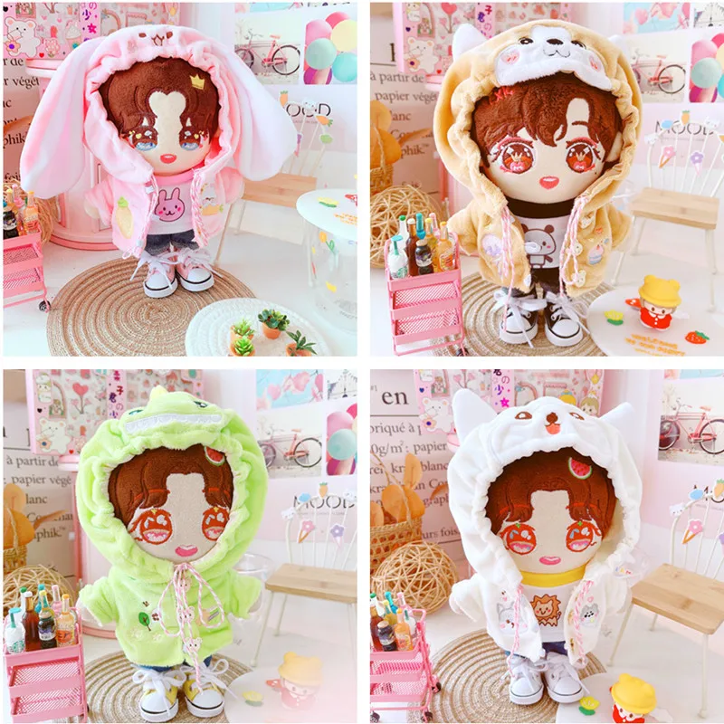 

20cm doll clothes Outfit Lovely animal coat Plush Doll Clothes our generation Cool stuff Korea Kpop EXO idol Dolls gift DIY Toy