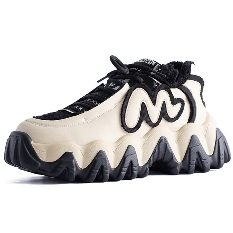 Женские кроссовки FEDONAS теплые из натуральной кожи на плоской подошве для