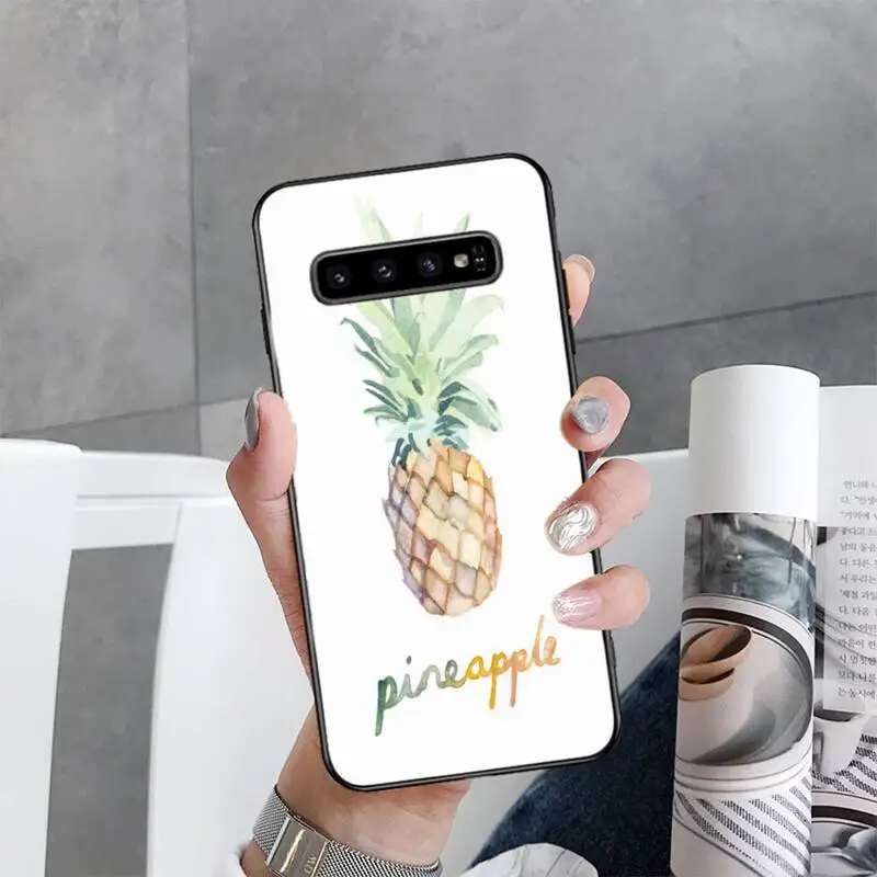 

Fruit Pink pineapple Phone Case For Samsung Galaxy S10E S20 Ultra S10 S21 S7 S8 S9 Plus S21Plus S20FE