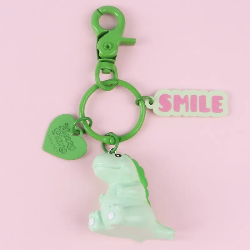 

Creative Cute SmileDinosaur Key Chains Anime Long Neck Dragon Key Ring StudentTyrannosaurus Pendant Keychain Wholesale