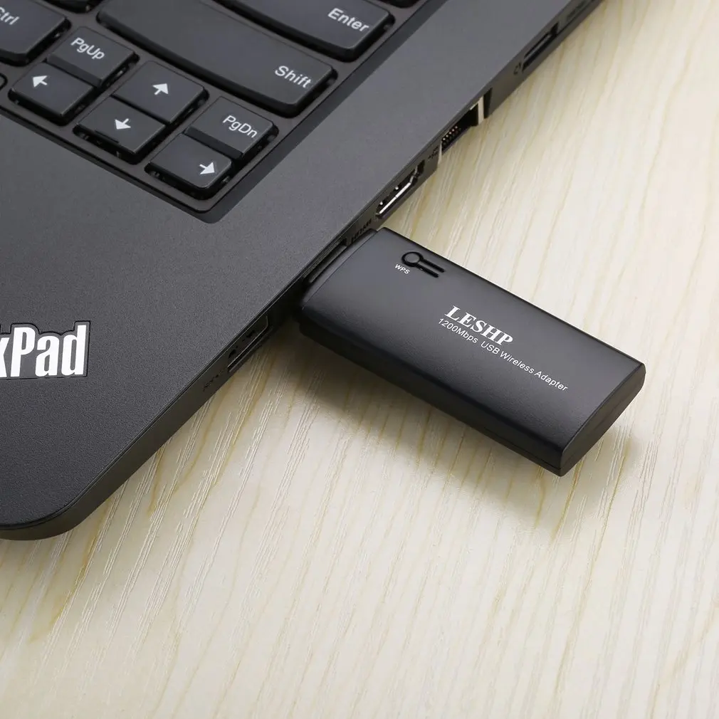 LESHP 1200Mbps 11AC Dual Band USB 3.0 Wireless Wi-Fi Network Adapter Wide Range Compatibility Quick Installation Black | Компьютеры и