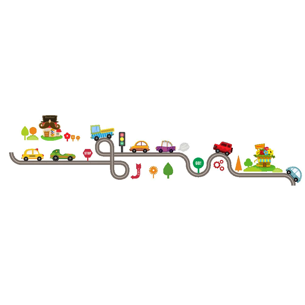 

Wall stickers for indoor children's room, living room and kindergarten Housing decoration parts Train track wall sticker
