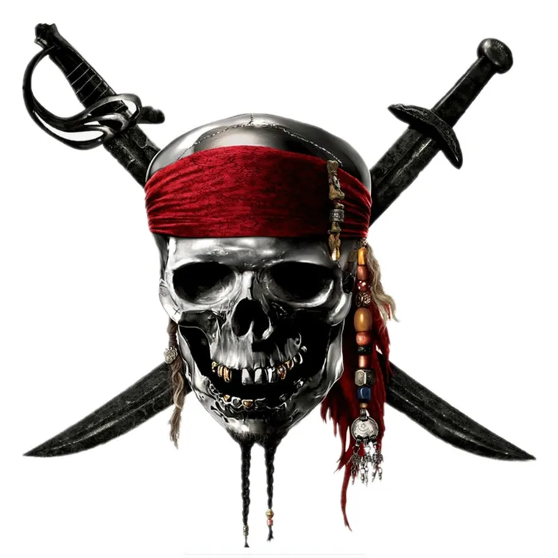 

New Personality Car Stickers The Pirate Skull Cranium Knives Motorcycle Decals Scratches Waterproof PVC 15cm *15cm