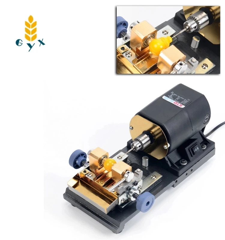 

Stepless speed adjustable pearl amber beads punching machine beeswax bodhi tee barrel beads round bead punching machine